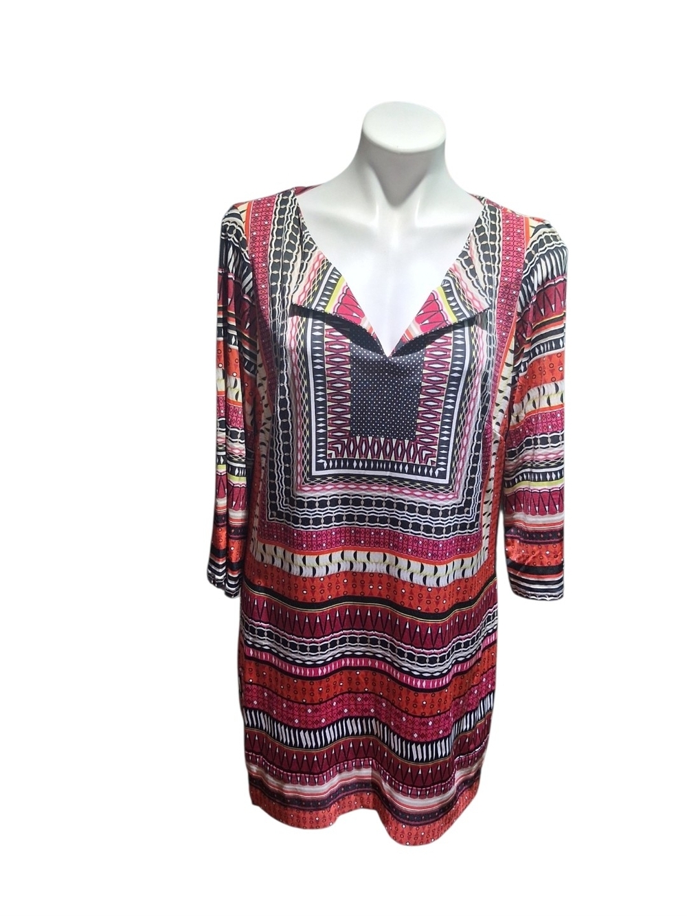 Laundry By Shelli Segal and Black Printed V-Neck Tunic